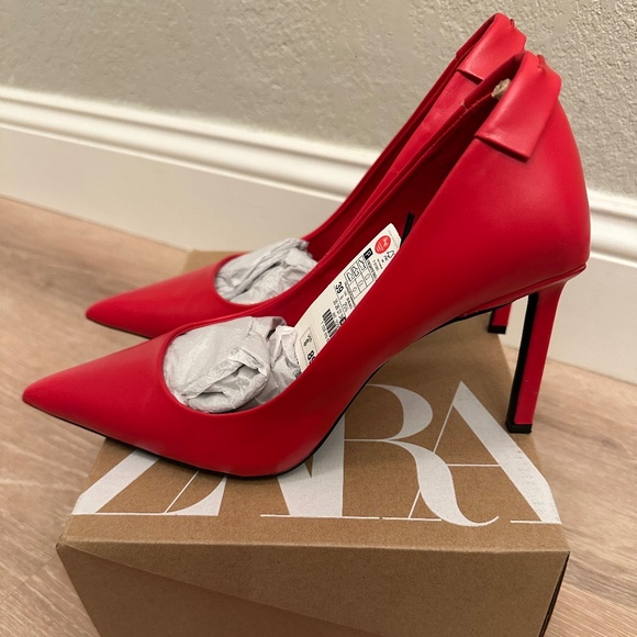 Zara Red Stiletto High Heels size 8 - Picture 14 of 14